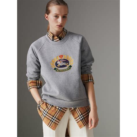 burberry embroidered archive logo jersey sweatshirt|BURBERRY Logo.